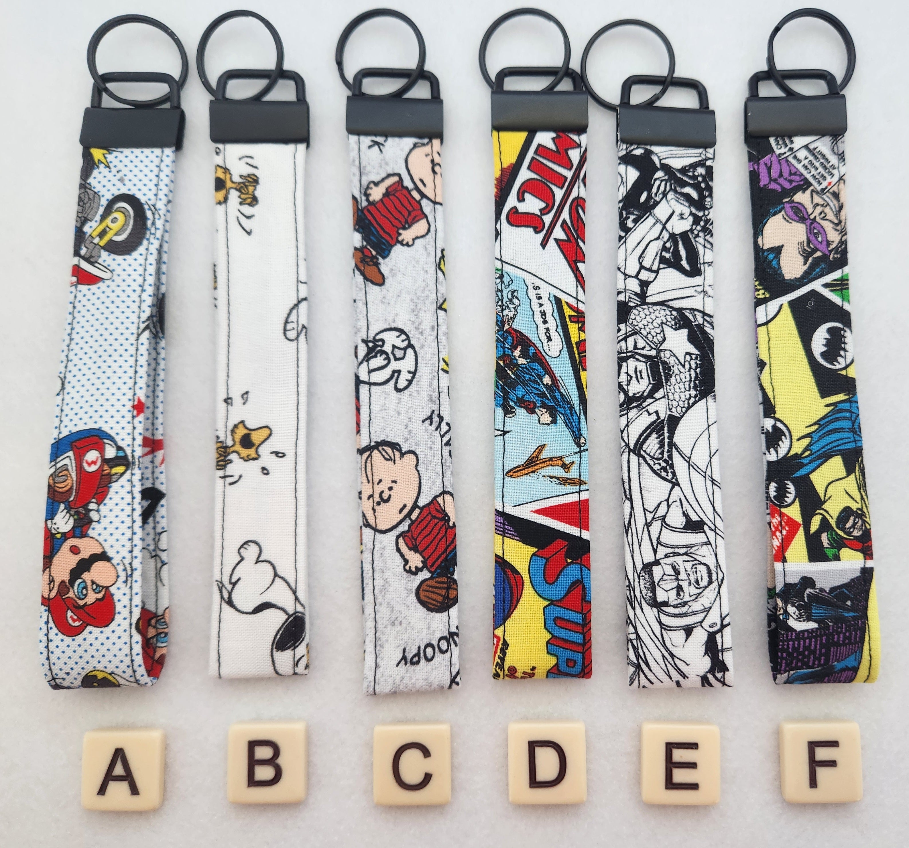 Wristlet keychain- cartoons