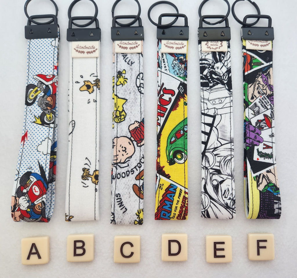 Wristlet keychain- cartoons